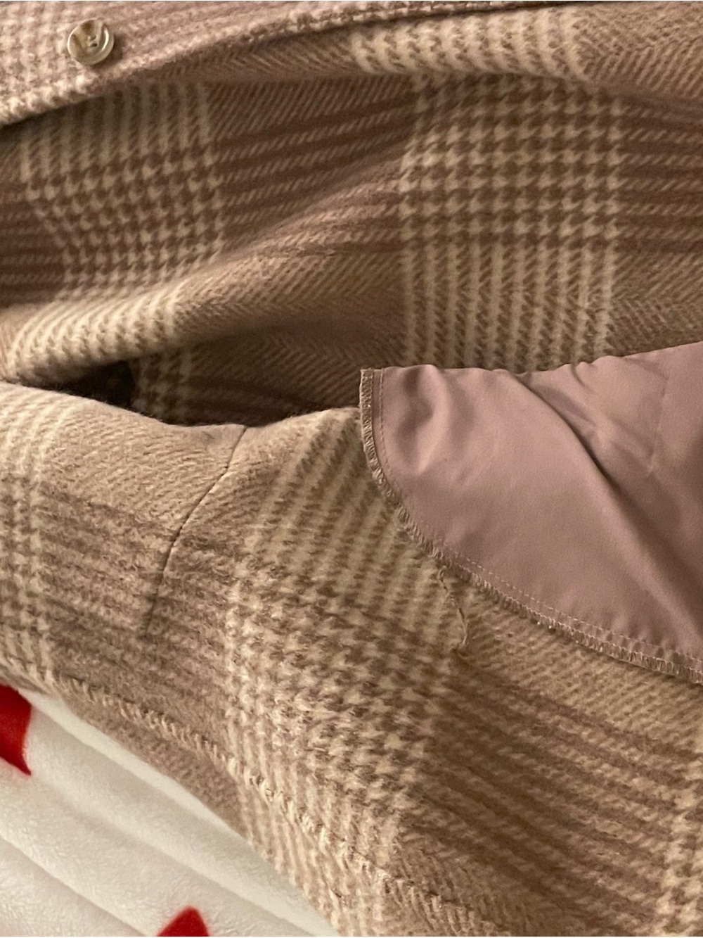 OAK + FORT Taupe Plaid Utility Shacket - Picture 4 of 14